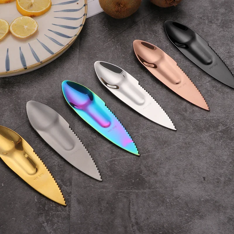 304 Stainless Steel Peel multi-functional kiwi fruit knife spoon divider fruit opener passion opener fruit vegetable peeling knife