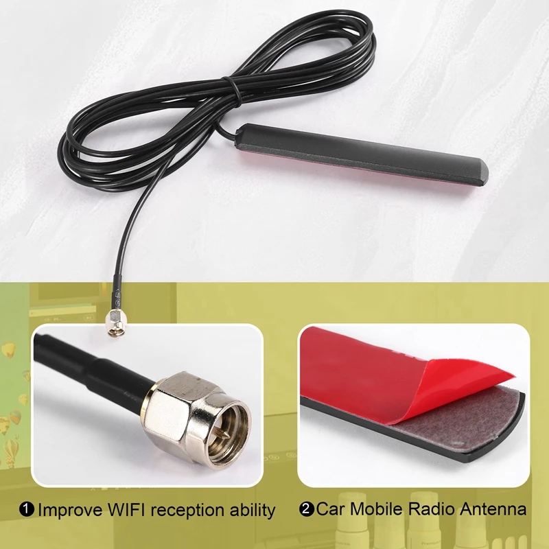 SMA DAB 안테나 공기 증폭기, 3M 케이블, LTE 3G 4G GSM 내부 연결, ROSCA 어댑터, 900/1800/2100 MHZ 3DBI 3-5V