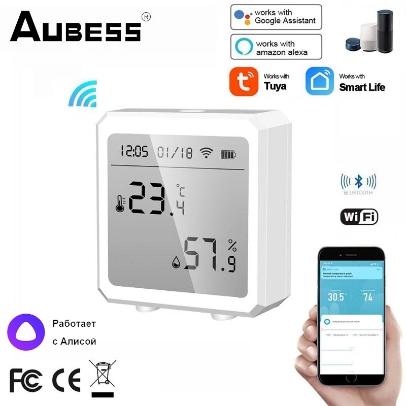 Tuya Smart Life Wifi Temperature And Humidity Sensor Indoor Hygrometer