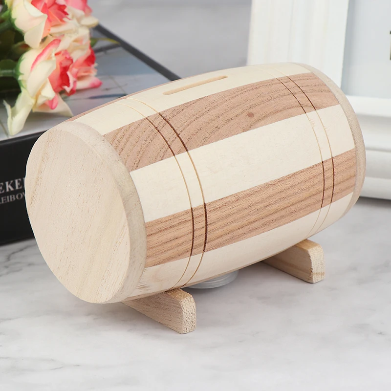 1 Stück Spardose aus Holz, Sparschwein, Weinfassholz_voghion.com