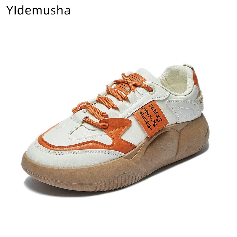 

New Autumn Sneakers Women Platform Shoes Leather Mixcolor Woman Casual shoes Sport Shoes Ladies Outdoor Running Vulcanized Shoes