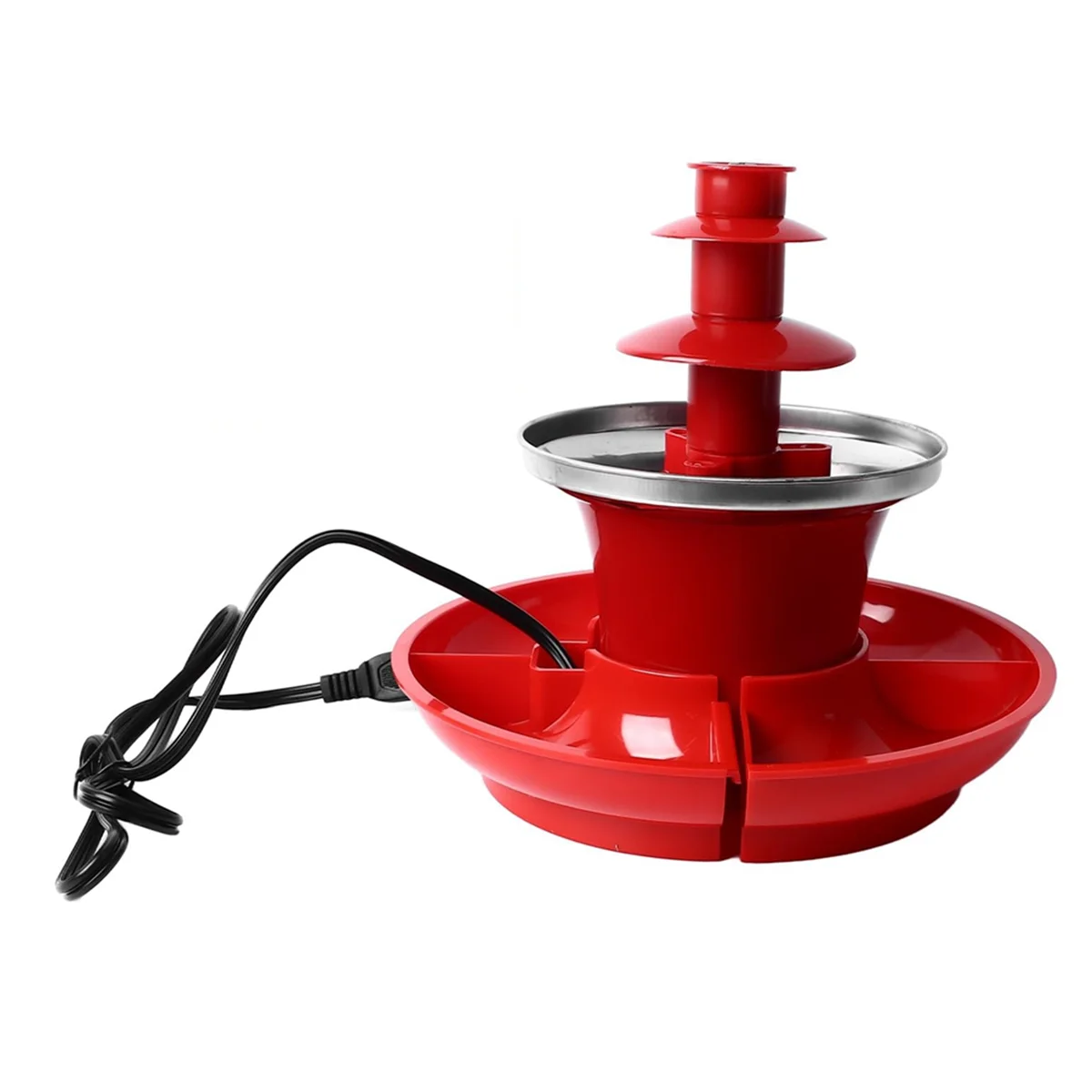 Three Layer Chocolate Fountain Machine Detachable Mini Nostalgia Melting Chocolate Fondue Melt Fondue EU PLUG