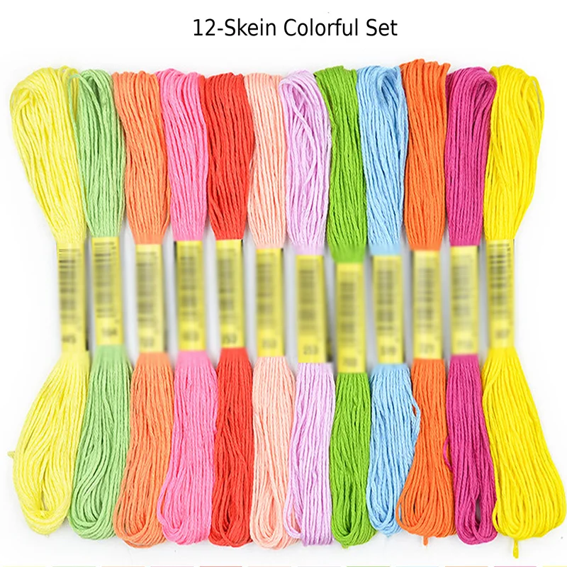 Vibrant Gradient Multicolor Embroidery & Sewing Thread Set