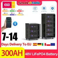 Batterie LiFePO4 48V 300Ah 15KW 51.2V 100Ah 200Ah 5KW Bluetooth 16S 200A BMS CAN RS485 > 6000 Cycles pour l'énergie solaire, de l'ue, sans taxe 1