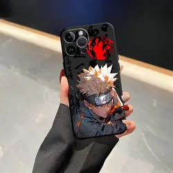 Black Soft Phone Cover Case with Naruto Akatsuki Cloud Design - iPhone 12 Mini (Mix01)