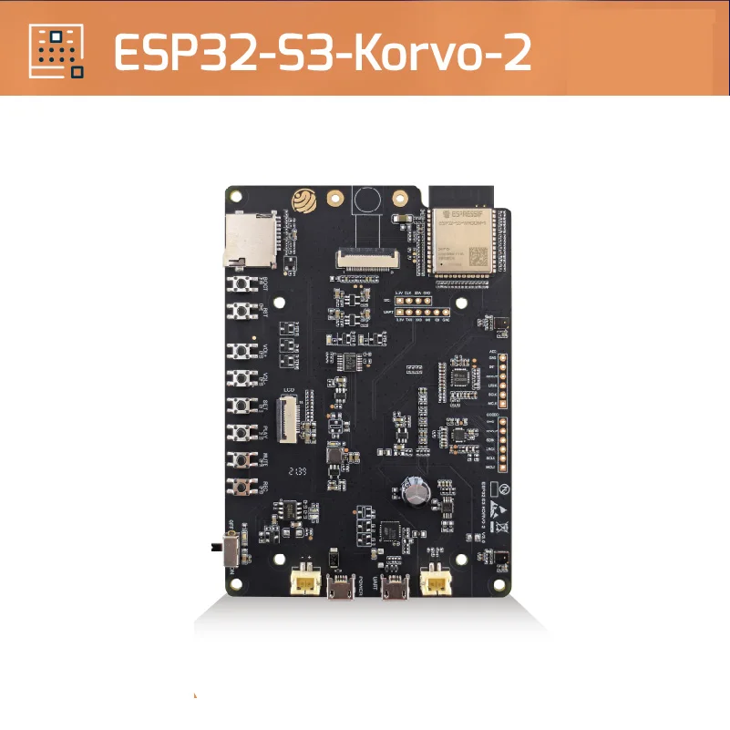 

ESP32-S3-Korvo-2 multimedia solution equipped with 2Mic array to support voice recognition LCD+ Camera+TF