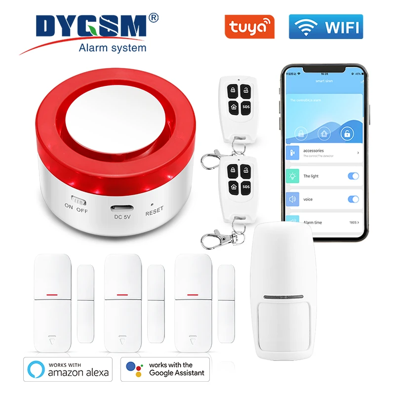 Wireless Alarm Alexa Compatible Home Alarm Tuya Smart WIFI