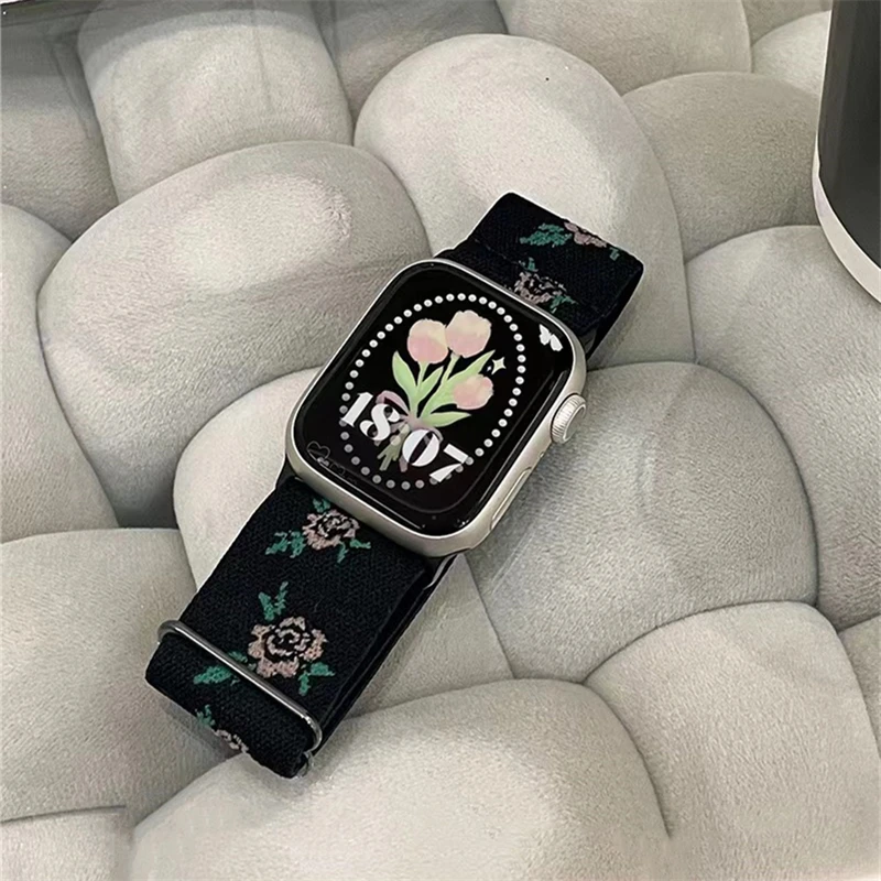 Flowers and Roses Nylon Stretch Band for Apple Watch | Infinity Loops