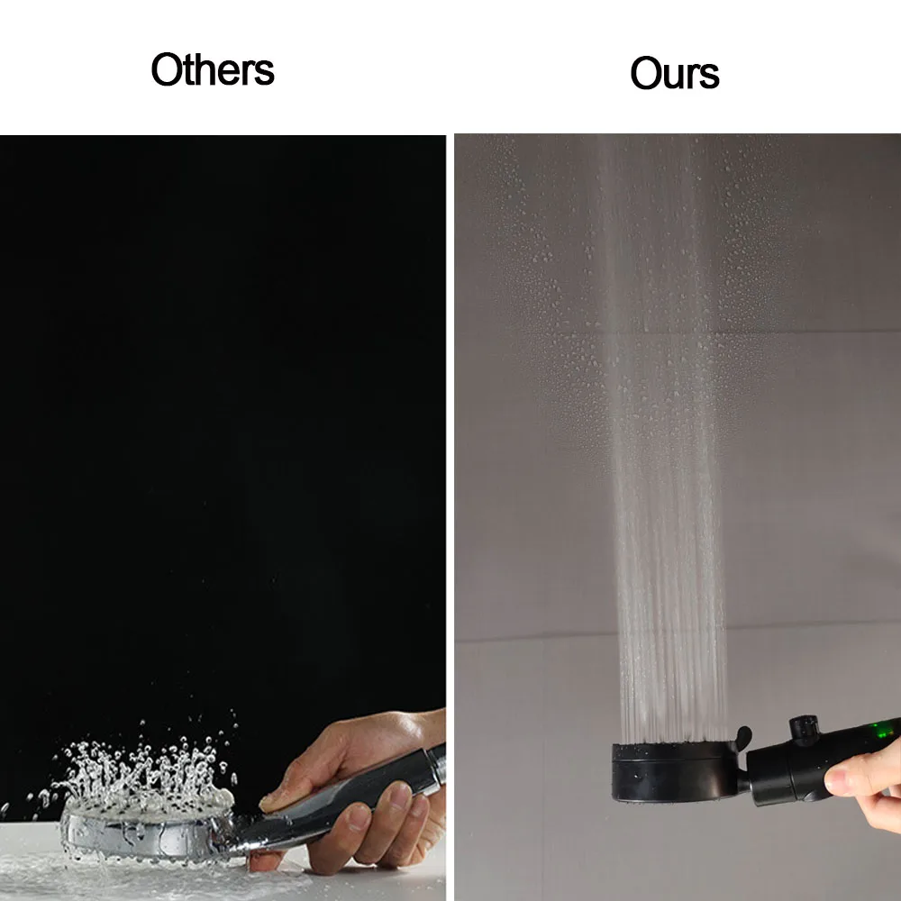 LED Digital Temperature Display Shower Head, 5