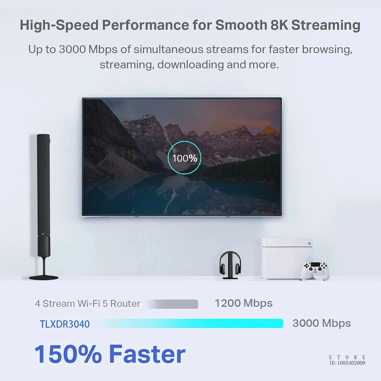 TP-LINK AX3000 WiFi6 라우터, 기가비트 듀얼 밴드 메시, TL-XDR3040 메시 버전, 3 10/100/1000Mbps 적응형 WAN/LAN 포트, 2.5