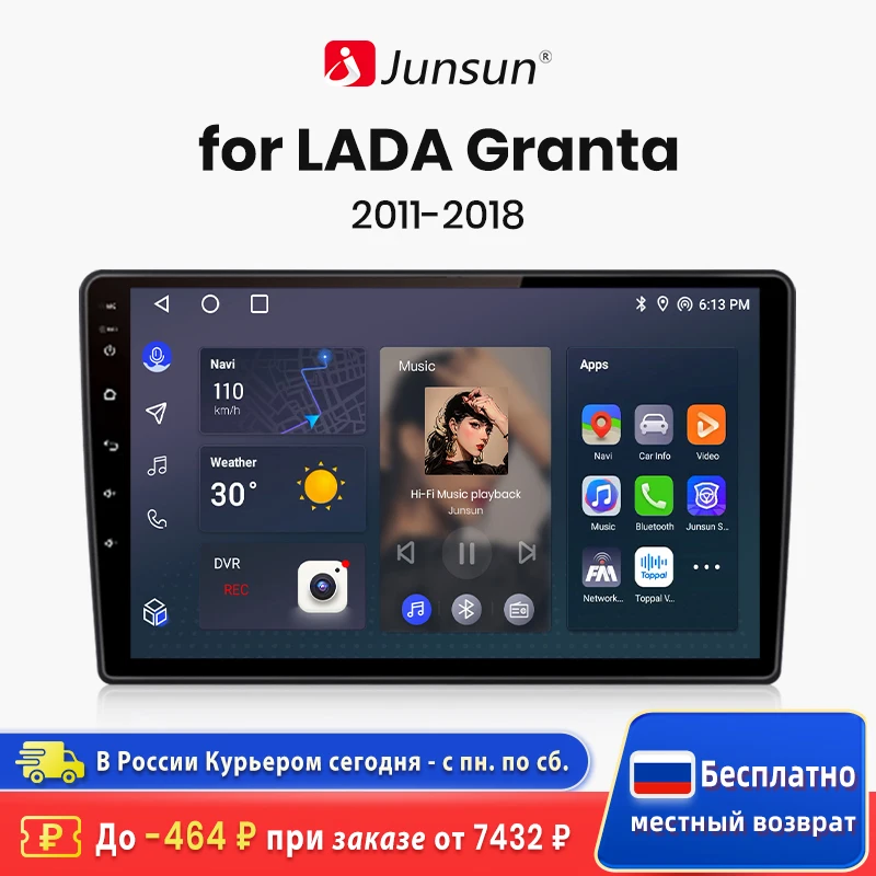 

Junsun V1 AI Voice Wireless CarPlay Android Auto Radio for LADA Granta 2011-2018 4G Car Multimedia GPS 2din autoradio