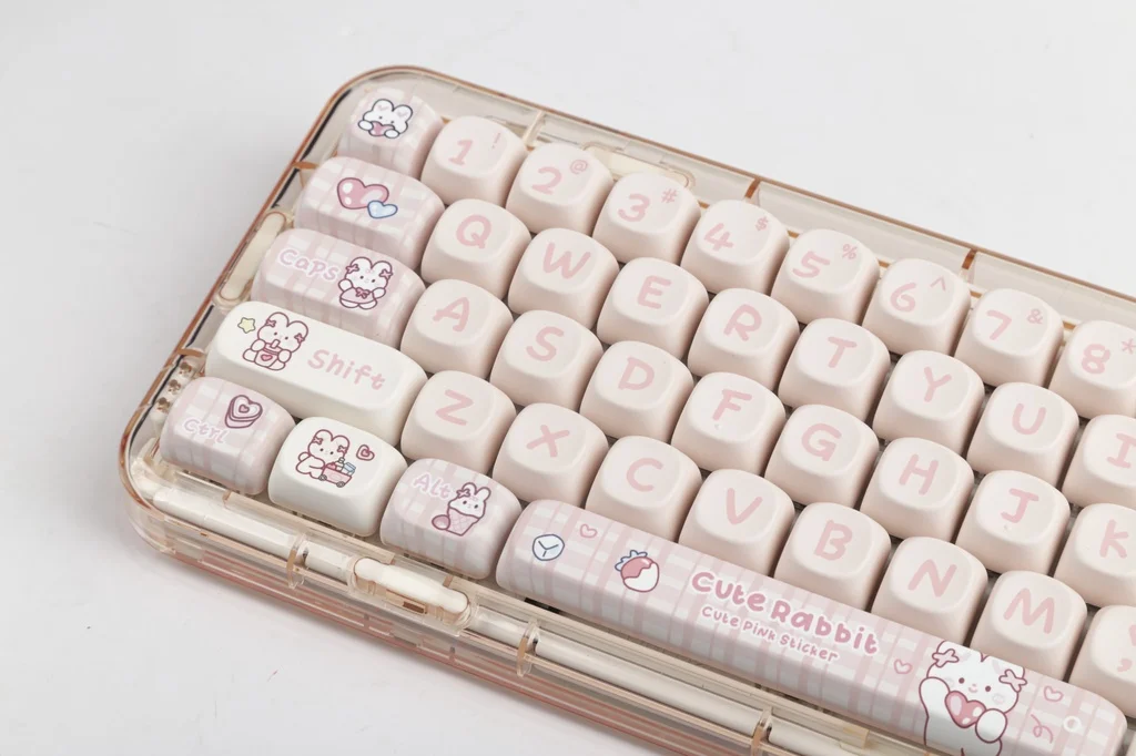 Mathew Tech-Snack Coelho Keycap, Pink Keycaps, Perfil