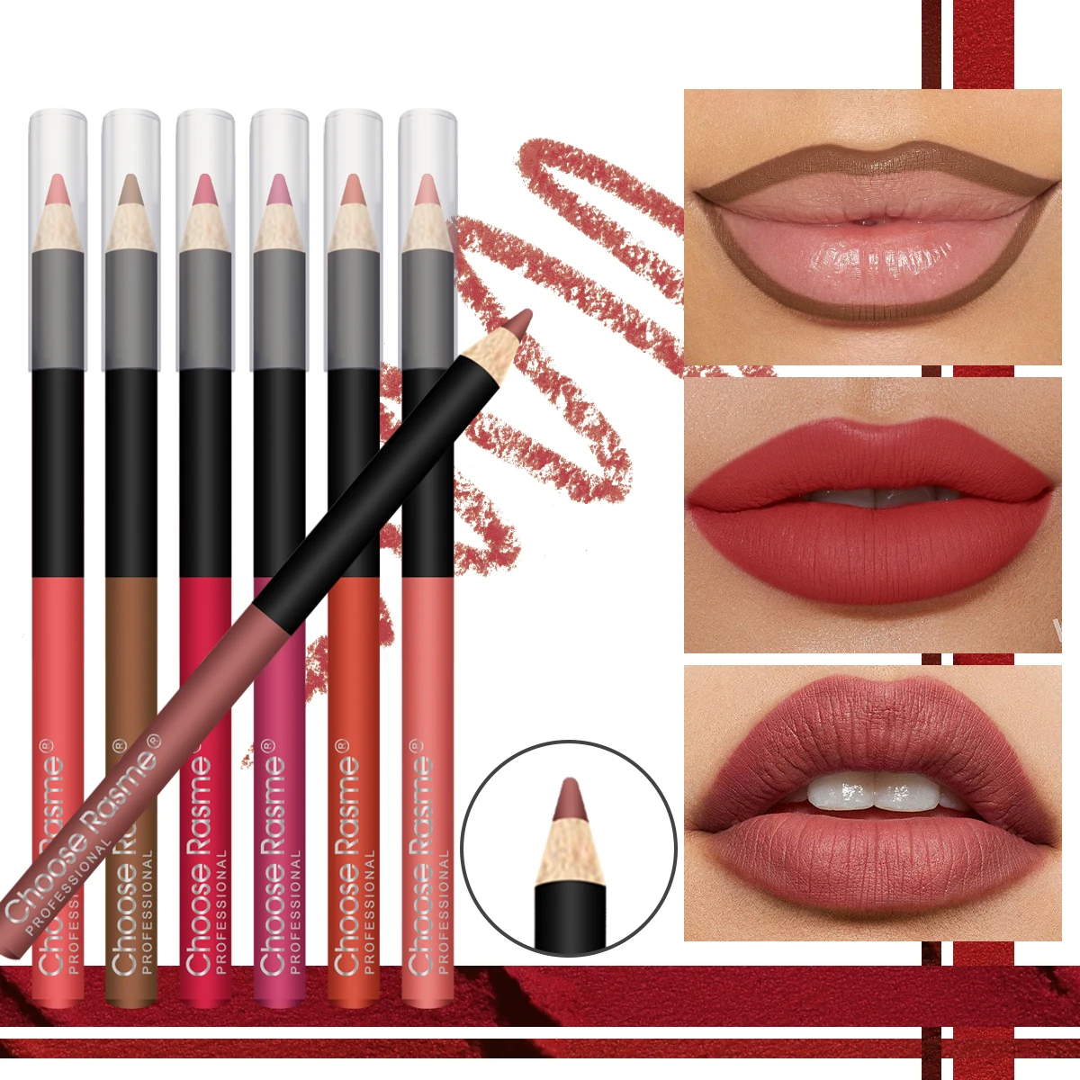 12 piece lipliner pencil lipstick durable color waterproof lipstick pencil set
