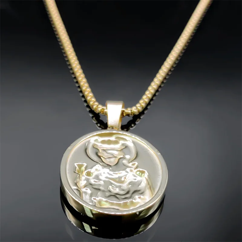 Saintbaral-男性と女性のためのステンレス鋼のメダリオン