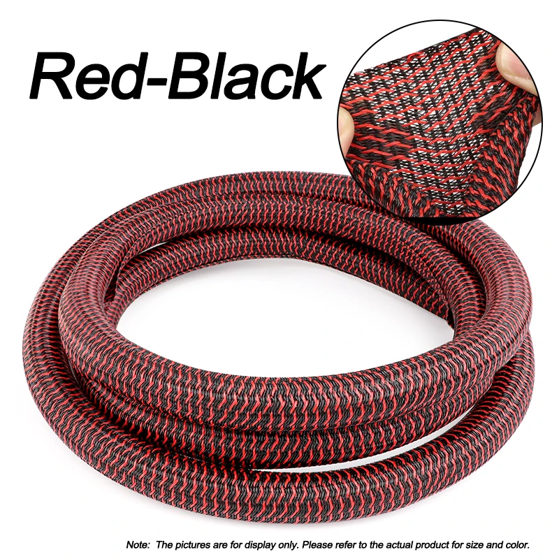 Durable Self-Closing Braided Cable Sleeve - High-Protection Wear-Resistant Insulated Wire Organizer