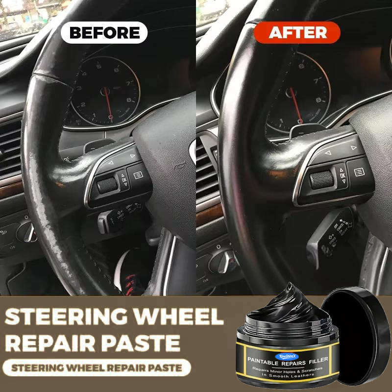 Imitation Leather Repair Paste for Steering Wheels and Car Seats - Restore Faded Imitation Leather, Repair Tears and Scratches.