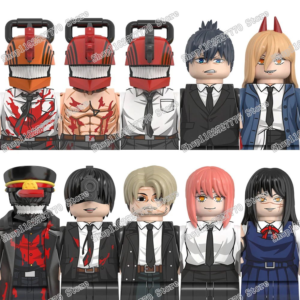 Blocos wm 2523 2524 homem motosserra denji pochita anime tijolos dos  desenhos animados mini figuras de brinquedo ação blocos de construção  montar brinquedos presentes