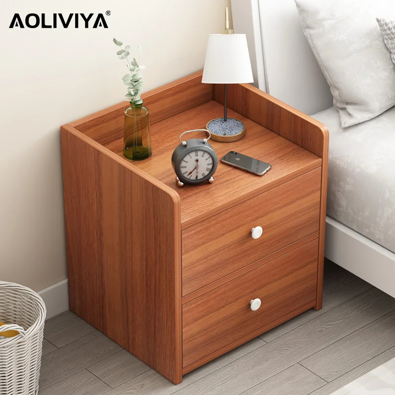 

AOLIVIYA Bedside Table Simple Modern Simple Bedside Cabinet with Lock Mini Small Locker Home Bedroom Bedside Storage Cabinet