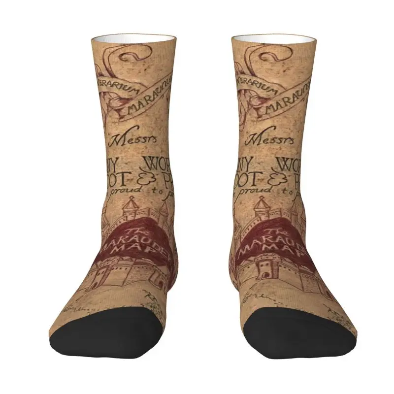 

Marauders Magic Map Mens Crew Socks Unisex Fun 3D Print Dress Socks