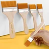 Kit 7 Pieces Flat Paint Brush Set Soft Nylon Hair 1