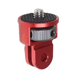 Rotating Mini Tripod Adapter with 1/4 Inch Screw and CNC Aluminum Locking Mount - Red Grey