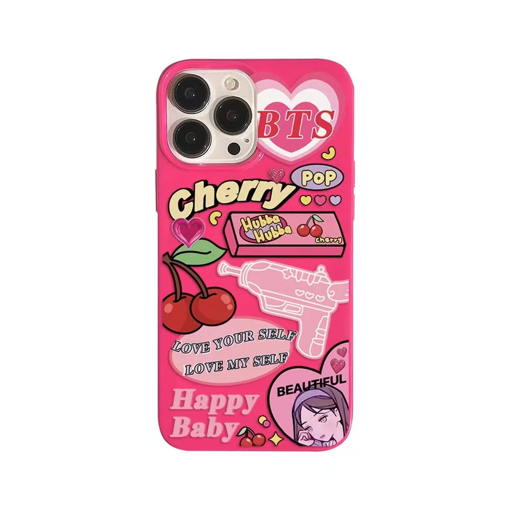 

Sweet Cool Cherry,Millennium Babes Style For Iphone Case 12 13 14 Pro Max Mini XS XR 7 8 Plus SE