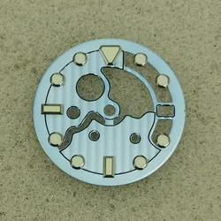 Skeleton Dial 28.5mm C3 Green Luminous Watch Face - Enhanced Watch Accessory with Hollow Design (Sky Blue)