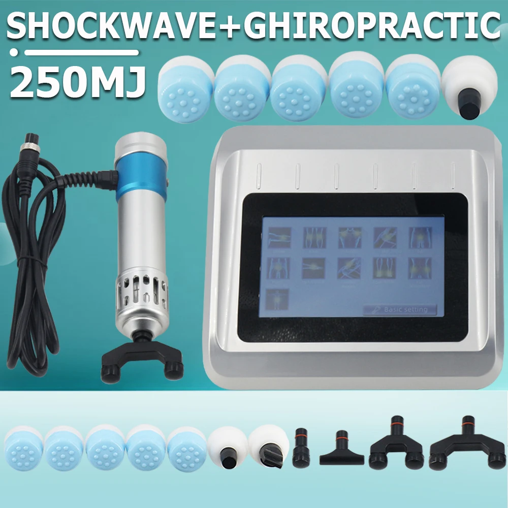 

250MJ Shockwave Therapy Machine ED Treatment Tennis Elbow Pain Relief Professional Shock Wave Chiropractic Muscle Massager