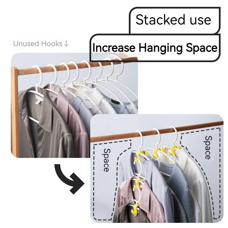 Clothes Hanger Connector Hooks, Multi-level Cascading Hanger Hooks