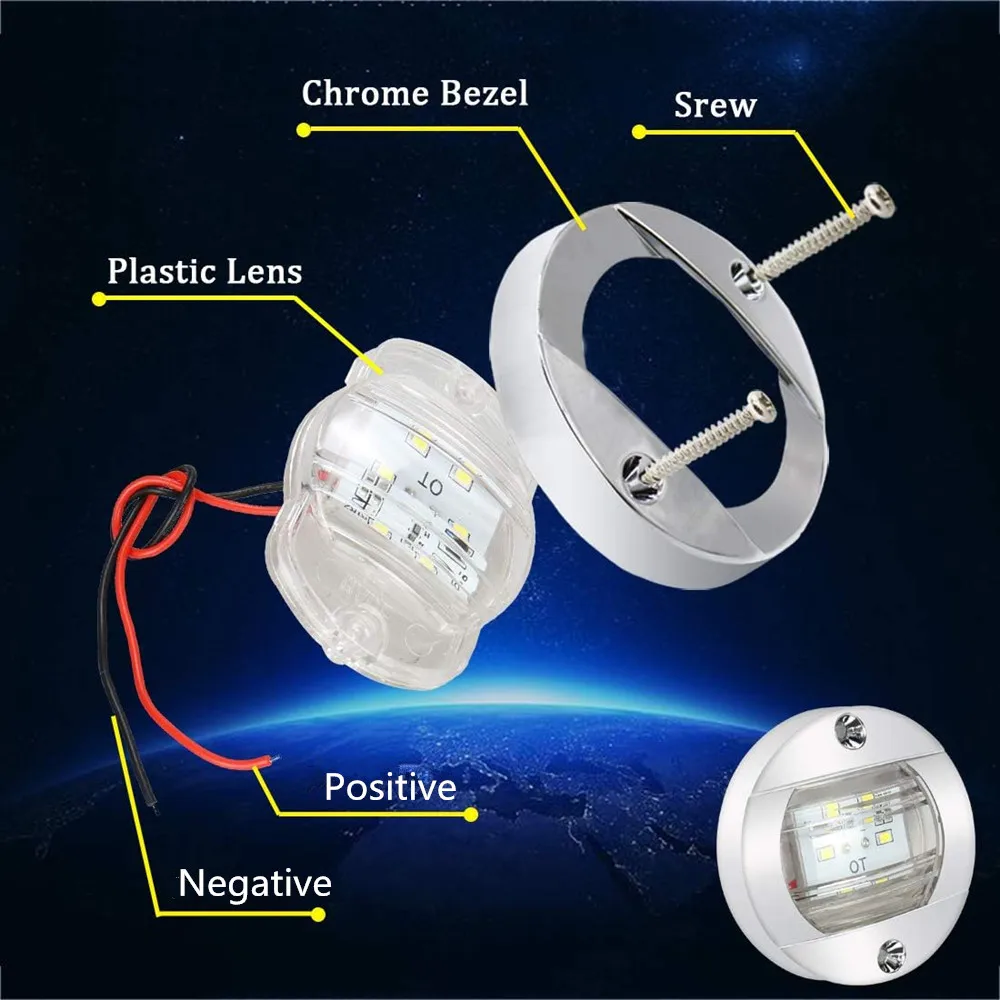 Marine Boat Lights 12V LED Round Stern Transom Anchor Navigation