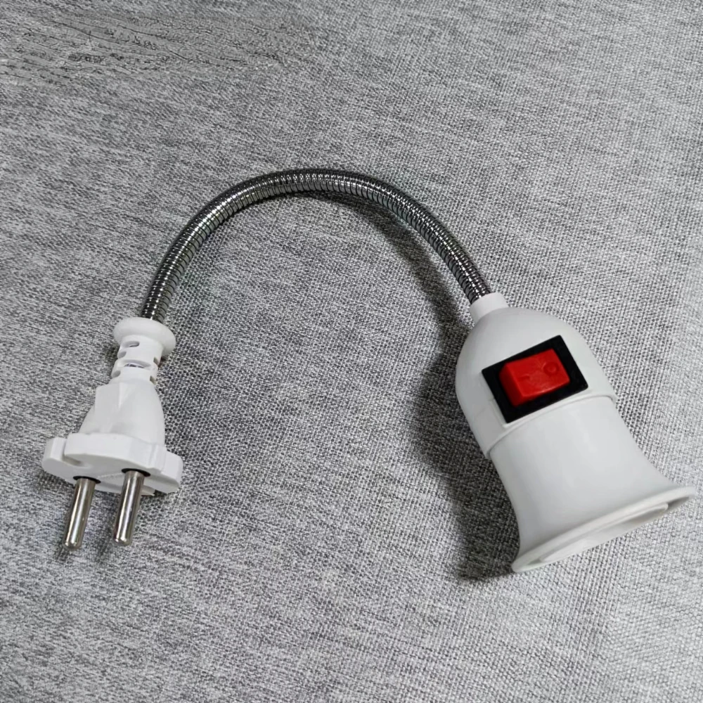 Plug E27 Lamp Base Wall Flexible Holder Light Socket Converter Bases on/Off Book Light Adapter Plug Switch