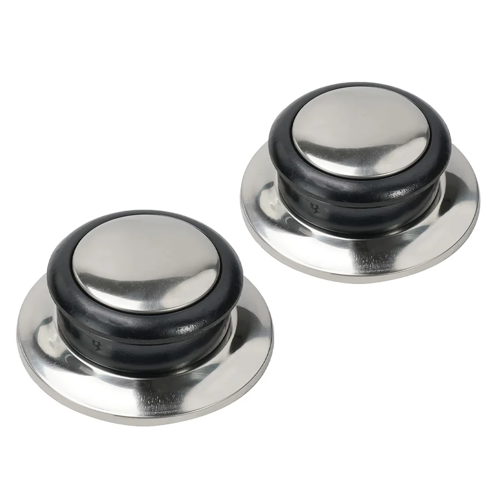 2Pcs 5-12mm Black Stainless Steel Lid Knob Universal Replacement Glass Lid Carrying Handle Kitchen Cookware Fixing Handle