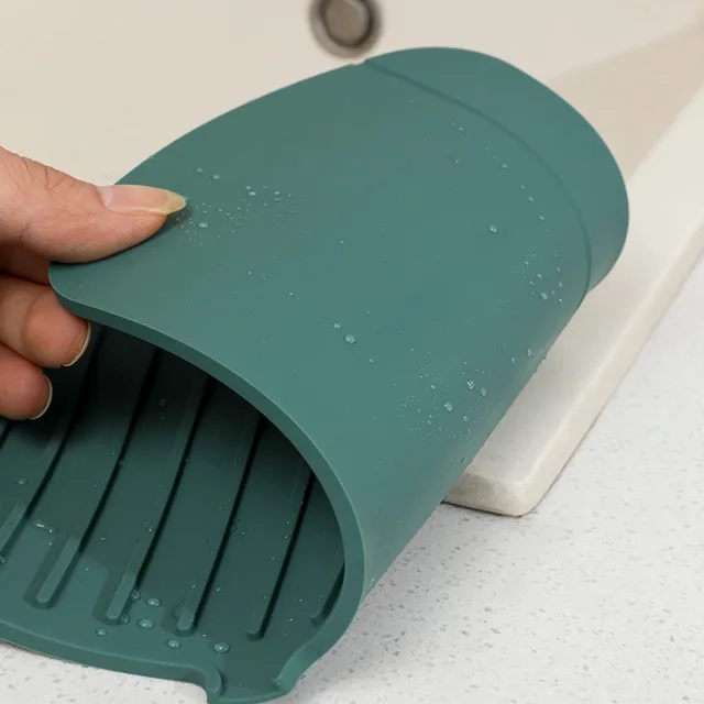 Szilikon Csaptelep Szőnyeg Konyhai Mosogató Splash Szivacs Lefolyó Állvány Fogó Fürdőszoba Munkalap Védőszőnyege - Image 5