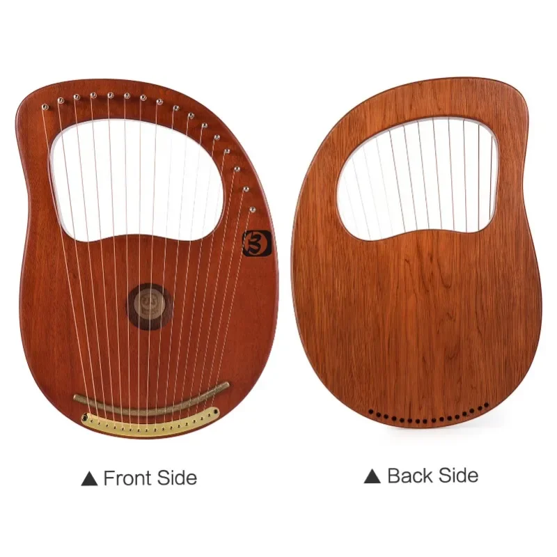 WH-16 16 String Wooden Harp Metal String Solid Wood Instrument Beginners Teach Themselves To Play The Lyre