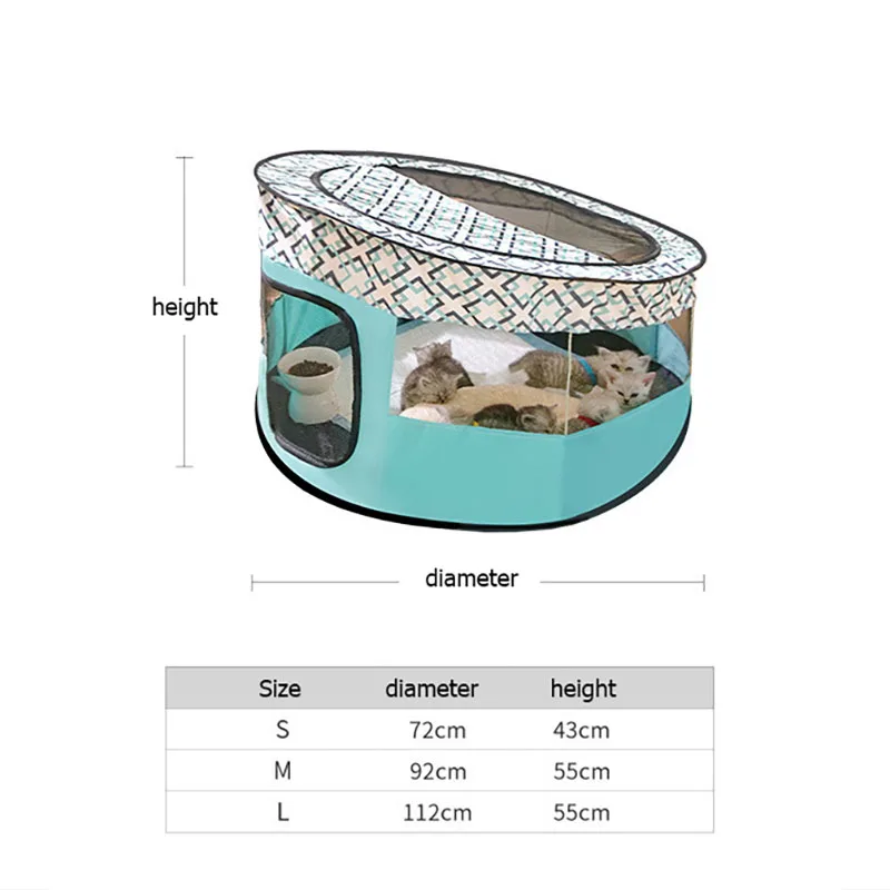 Closed cat delivery room tent fence Oxford cloth waterproof foldable closed dog bed cat bed delivery box for kittens