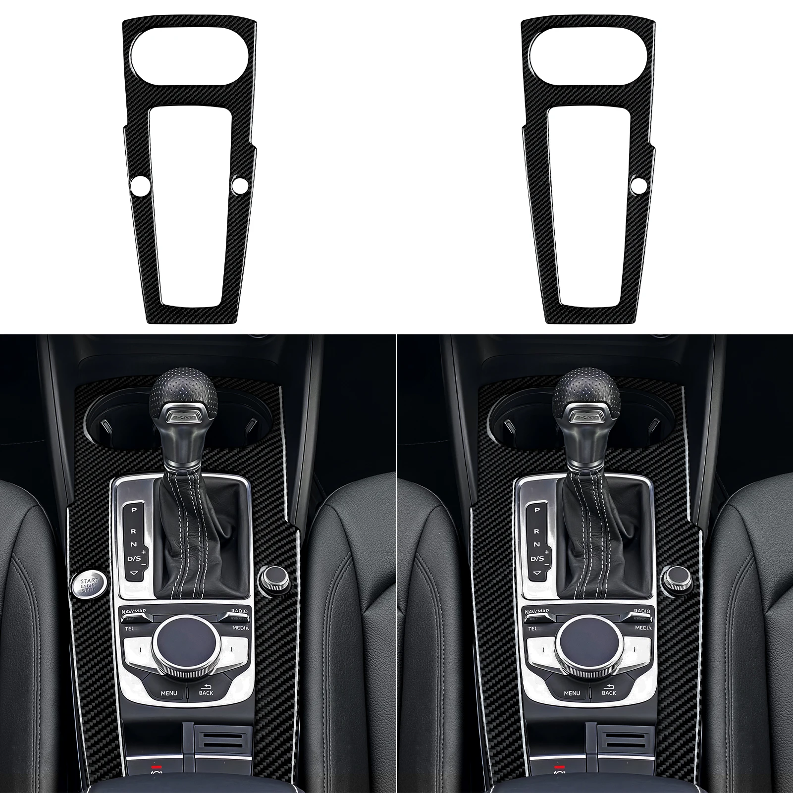 For Audi A3 S3 RS3 8V (2013-2020) Carbon Fiber Interior Sticker, Side Air Outlet Decorative Strip Car Trim Accessories