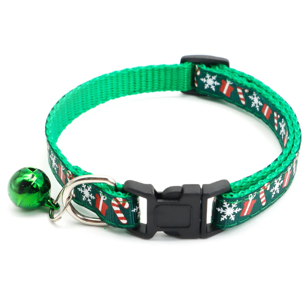 Pet Collar Adjustable Buckle with Bell for Cats Dogs Christmas Personalized Kitten Puppy Hamesses Small Animal Accessories dog collar,pet flea collar,pet calming collar,pet collar,pet necklace,pet bow tie