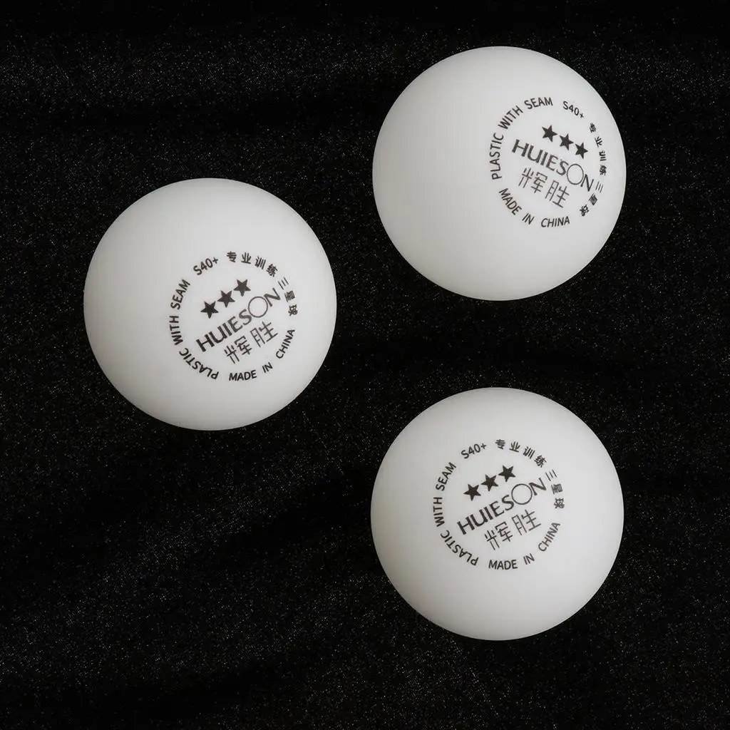 3 Pieces Professional 3-Star 40+mm White Pong Balls New ABS Material Table Tennis Balls for Training Game Match