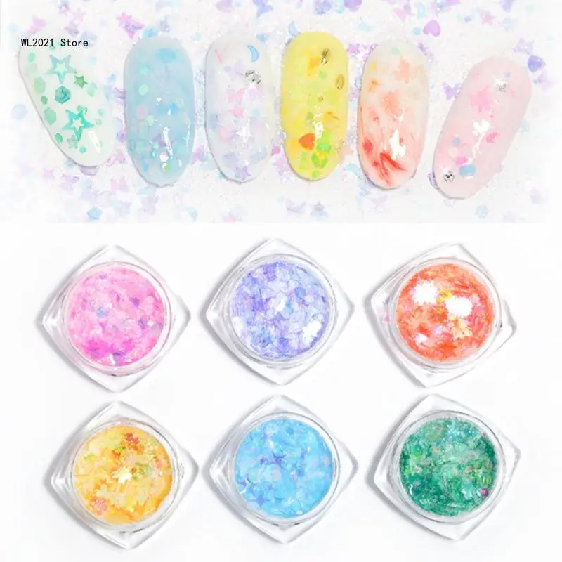 

6 Colors Art Decorations Glitter PET Glitter Flakes