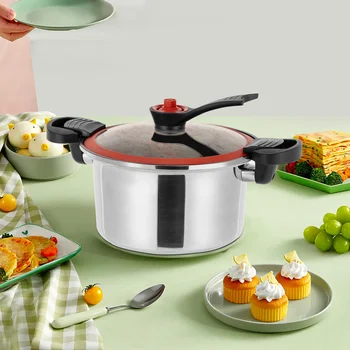 Non-Stick Silver Stainless Steel Micro Pressure Cooker – Quick Meals 1
