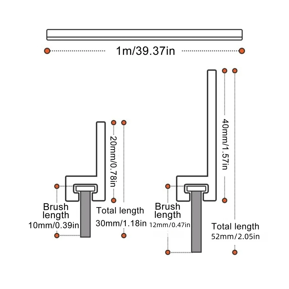 Premium Brush Door Bottom Seal Strip - Self-Adhesive Weather, Insect & Sound Blocker