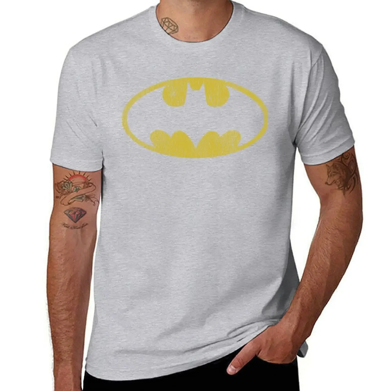 Bat Classic Yellow Logo/Perfect Gift T-Shirt Sports Fans Cute Clothes Vintage Clothes T Shirts for Men Graphic New Style 4