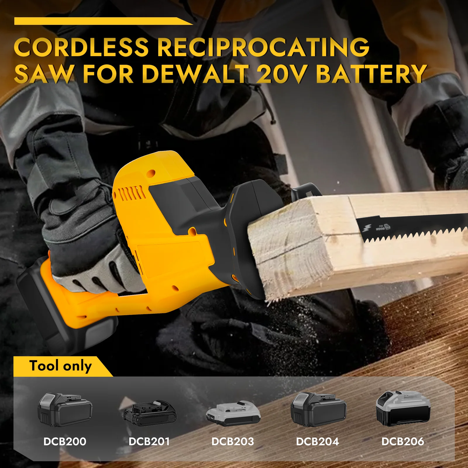 Brushless Electric Reciprocating Saw 3100SPM Cordless Saber Saw Wood Metal Pipe
