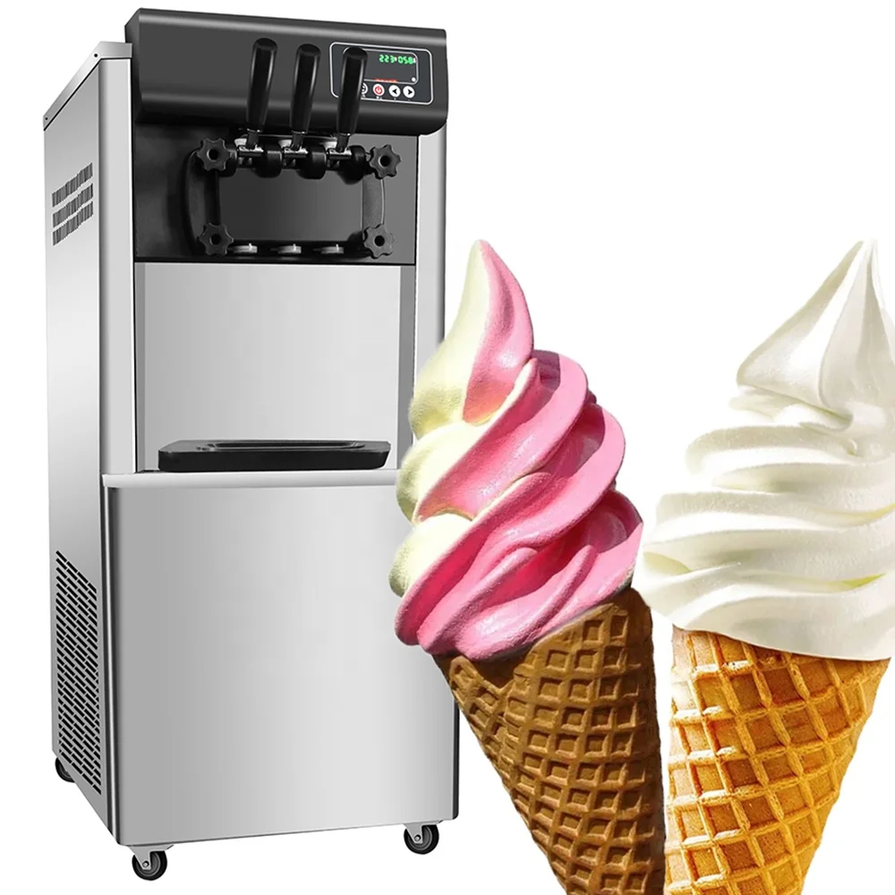 3 Flavors Automatic Soft Serve Sorbetiere Commercial Ice Cream Machine A Glace Italian Icecream Making Ice Cream Makers