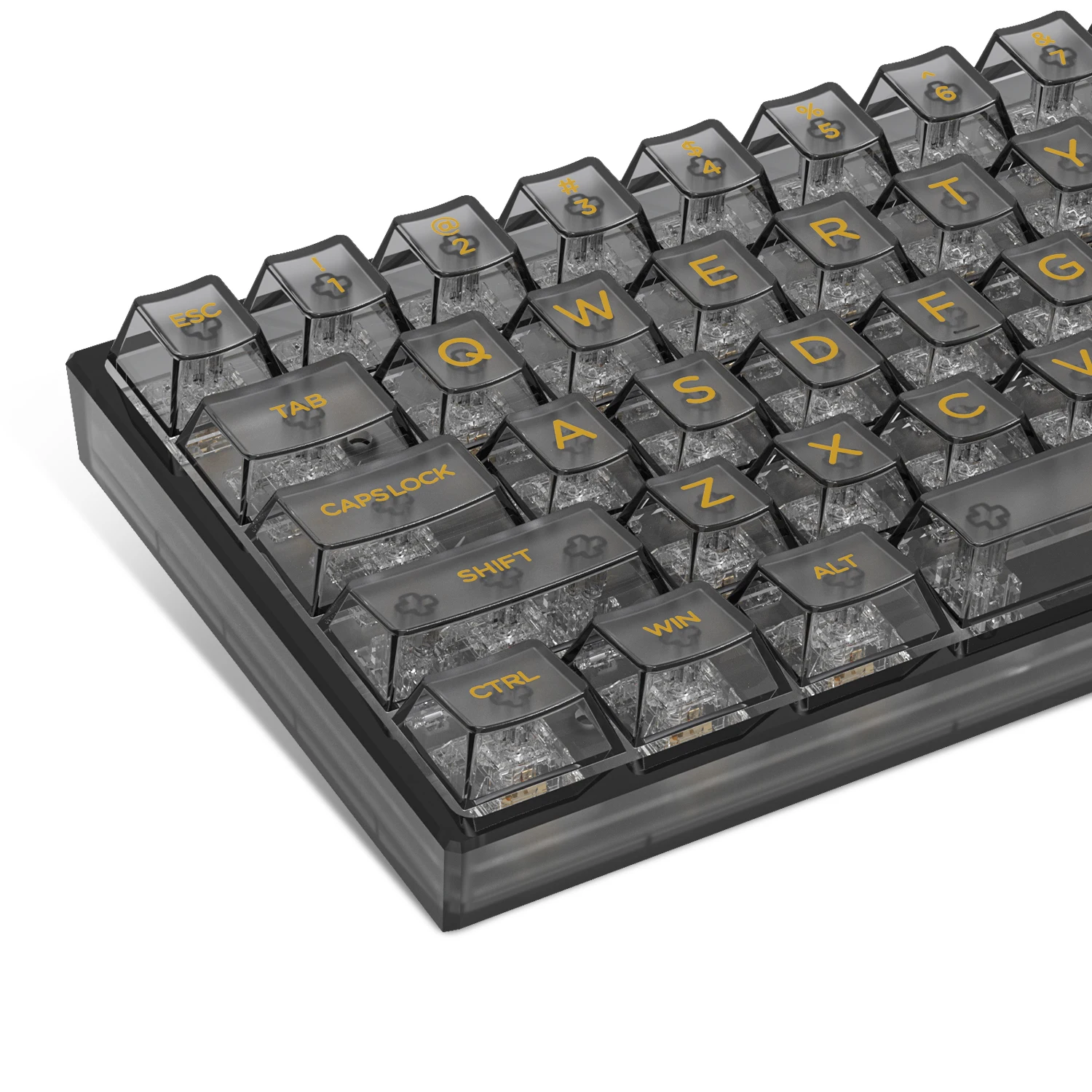 

140 Key Black Ice Keycaps Cherry Profile Keycap Transparent RGB Backlit for 61 64 66 68 Chery Gateron Mechanical Gamer Keyboard