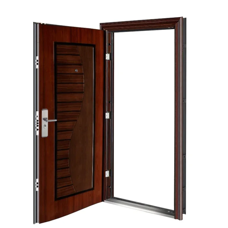 China Manufacturer House Front Door Designs Steel  Entry Exterior Security Steel Door 2