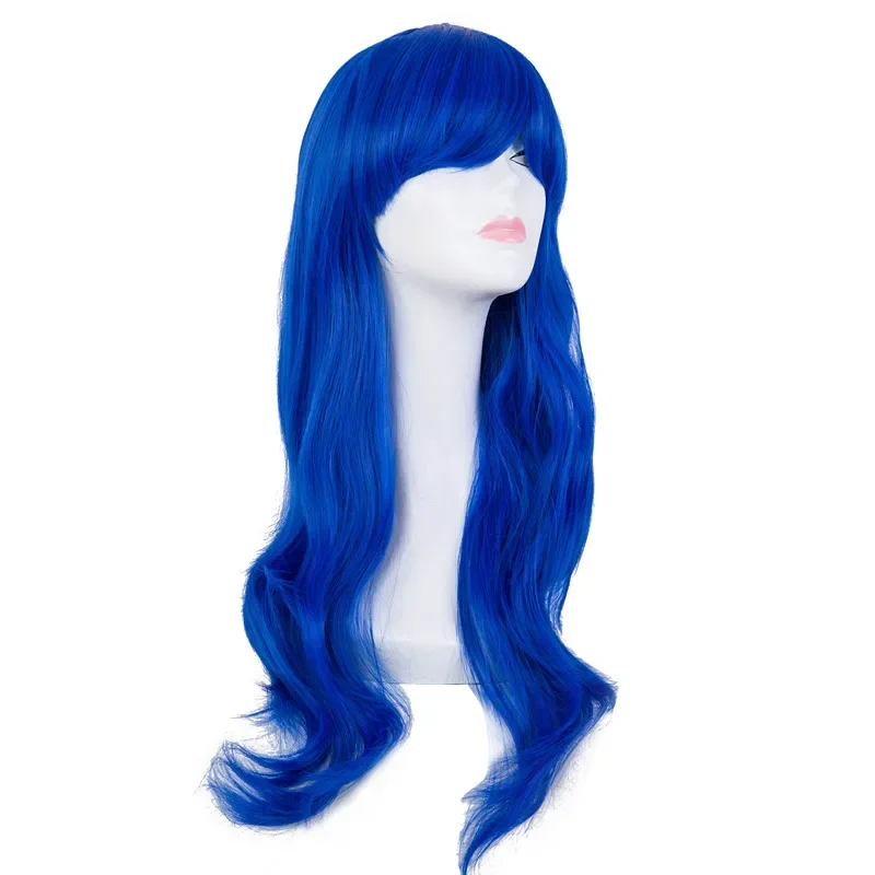 Cosplay Wig  Synthetic Heat Resistant Long Wavy Blue Women Hair Costume Carnival Halloween Masque Party Salon Hairpiece summer white men suits pants blue groom wedding tuxedos red man blazers ivory costume homme slim fit terno masculino 2 piece