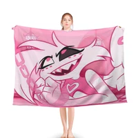Angel-Dust And Fat Nugget-Hazbin-Pink:Hotels Blanket Soft Throw Blanket for Home Bedroom Bed Sofa Picnic Travel Office Rest 2