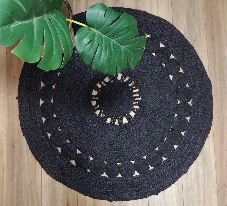 

Rug Jute Round Braided Style 100% Natural Area Rug Floor Decor Modern Carpet Rugs for Bedroom Bedroom Decor
