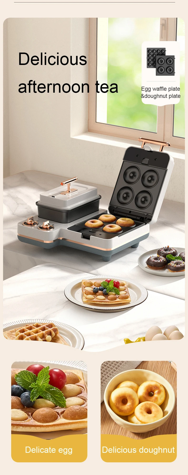 Description Picture 6 of itemSandwich Maker Eggette Breakfast Machine Waffle Grill Toaster Food Steamer Pasta Noodles Cooker Fried Eggs Omelette Frying Pan